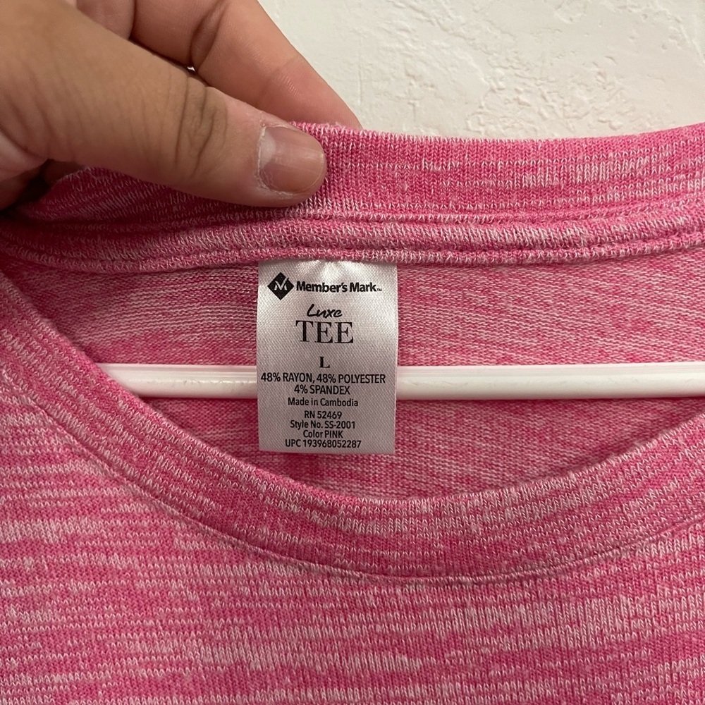 Women's Pink Heathered Top - Picture 3 of 3